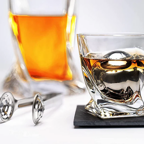 Whiskey Stones & Decanter Gift Set for Men & Women