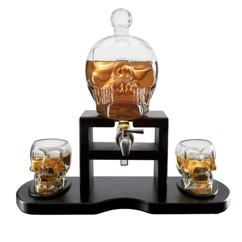 Skull Skeleton Wine & Whiskey Decanter Set