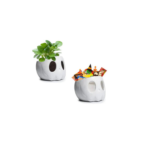 Ghost Geometrical Black Halloween Candy Bowl (White)