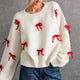 Women Cute Red Bow Decor Christmas Sweater | NCS