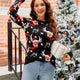 Women's Santa Hat  Reindeer Jacquard Christmas Casual Ugly Sweater | NCS