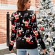 Women's Santa Hat  Reindeer Jacquard Christmas Casual Ugly Sweater | NCS
