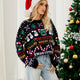 Women's Snowmans Sequins Loose Christmas Sweater | NCS