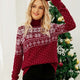 Women's Snowflake Jacquard Turtleneck Christmas Sweater | NCS