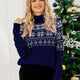 Women's Snowflake Jacquard Turtleneck Christmas Sweater | NCS