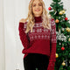 Women's Snowflake Jacquard Turtleneck Christmas Sweater | NCS