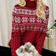 Women's Snowflake Jacquard Turtleneck Christmas Sweater | NCS