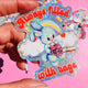 Always Filled with Rage Waterproof Vinyl Sticker – Holographic Funny Bunny Chainsaw Decal