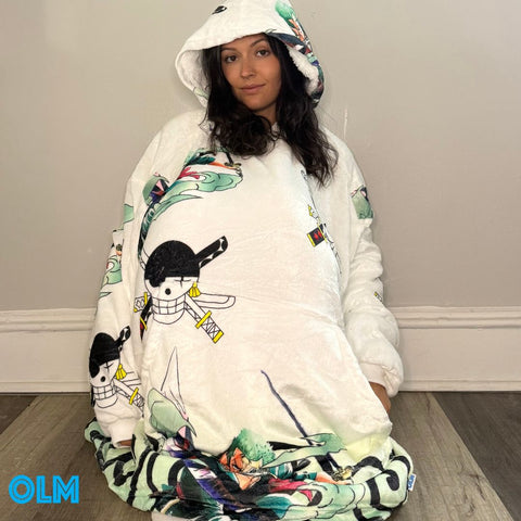 Zoro One Piece Wearable Blanket Hoodie for Kids & Adults | OLM Toys
