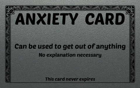 No Excuse Card Rsa Anxiety Excuse Card – Shut Up and Take my MONEY