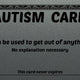 Autism Card