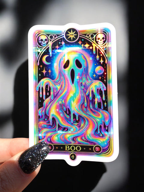 Boo Halloween Tarot Card Sticker