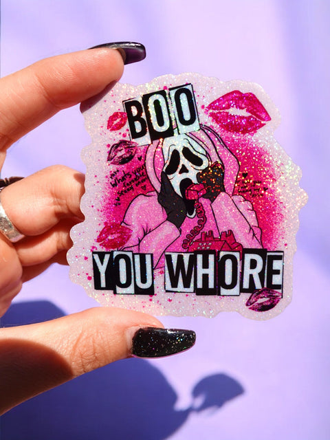 Boo You Whore Halloween Sticker