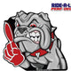 *NEW* Bulldog Mascot #1 Foam Finger *RIDE A LONG* Perforated Decal