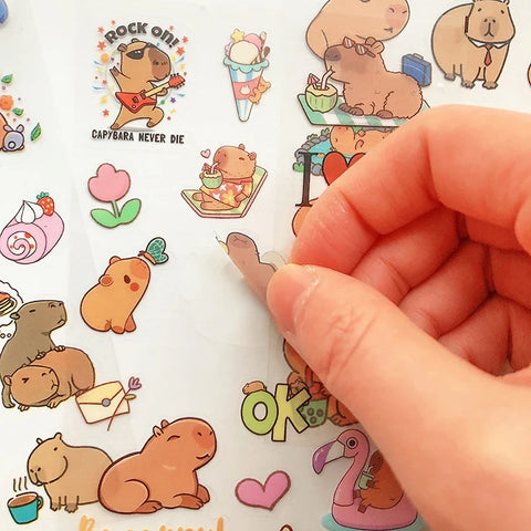 Kawaii Capybara Decorative Stickers