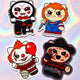 Chibi Horror Sticker Set – Cute Slasher Glitter Vinyl Decals (4 Pack)