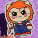 Chucky Glitter Chibi Sticker – Cute Horror Killer Doll Glitter Vinyl Halloween Sticker