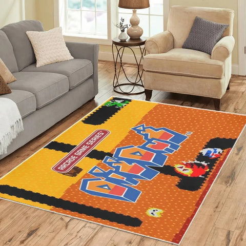 Arcade Game Rug – Classic Retro Game Carpet with Non Slip Backing, 84x60 Inches