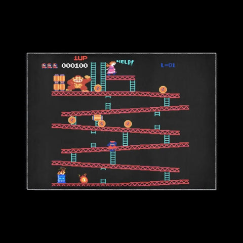 Arcade Game Rug – Classic Retro Game Carpet with Non Slip Backing, 84x60 Inches