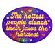 Holographic Glitter Sticker- Hottest Clench Jaws Retro Oval Sticker