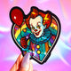 Killer Clown Rainbow Heart Vinyl Sticker