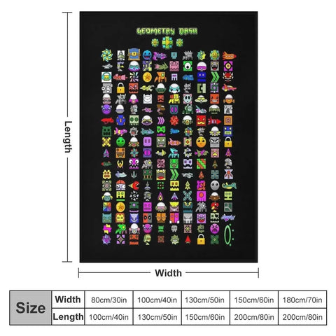 Cozy Geometry Dash Winter Throw Blanket