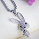 Kawaii Bunny Pendant Rhinestone Necklace