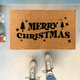Merry Christmas Doormat with Trees