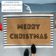 Retro Style Merry Christmas Doormat, Geometric Text
