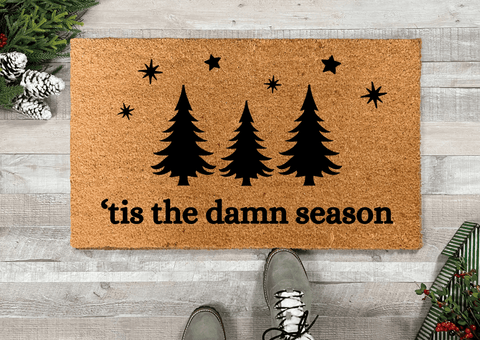 'tis the damn season Christmas Doormat