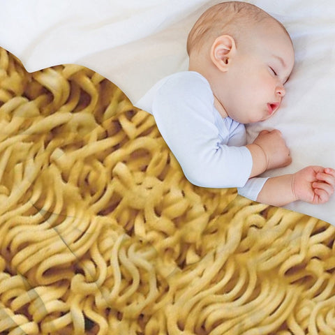 Seamless Ramen Noodle Pattern Throw Blanket