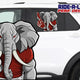 *NEW* Elephant Mascot #1 Foam Finger *RIDE A LONG* Perforated Decal