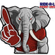 *NEW* Elephant Mascot #1 Foam Finger *RIDE A LONG* Perforated Decal