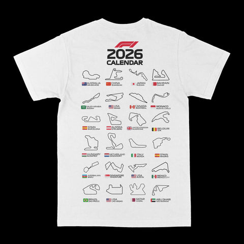 F1 2026 Race Calendar Graphic Tee
