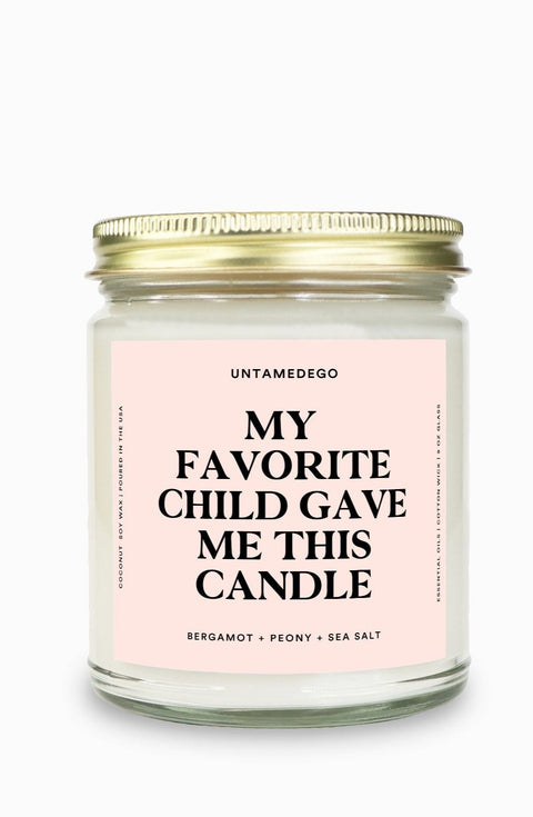 My Favorite Child Gave Me This Candle Gold Top Candle