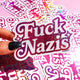 Anti-Nazi Sticker – Holographic Glitter Vinyl – Bold Political Protest Vinyl Sticker