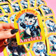 Full of Rage & Anxiety – Retro Cat Glitter Vinyl Sticker