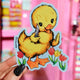 Funny Vinyl Sticker – Cute Duck with Knife – Waterproof Dark Humor Decal