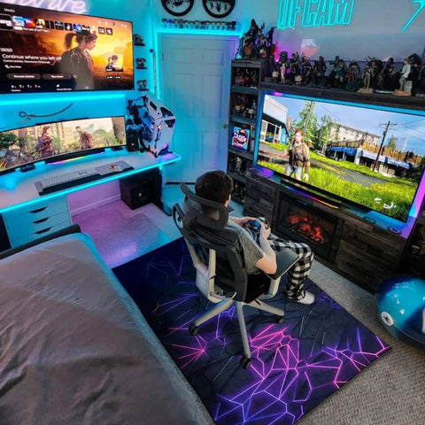 Gaming Area Rug – Large Teen Boys Carpet With Game Controller Design, Non-Slip Mat