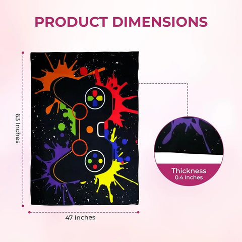 Gaming Area Rug – Large Teen Boys Carpet With Game Controller Design, Non-Slip Mat