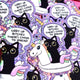 Funny Vinyl Sticker – Giddy Up Bitches – Holographic Cat and Unicorn Waterproof Decal