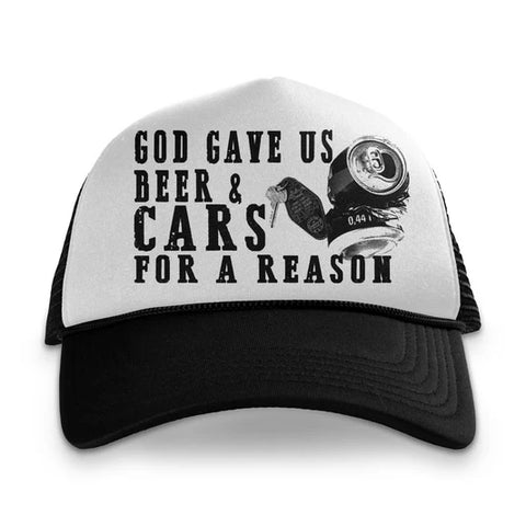 God Gave Us Beer And Cars Custom Printed Hat