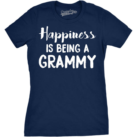 Funny Navy Happiness Is Being A Grammy Womens T Shirt Nerdy Mother's Day Grandmother Tee