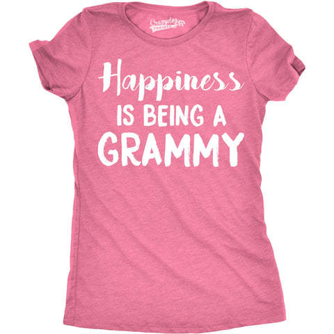 Funny Pink Happiness Is Being A Grammy Womens T Shirt Nerdy Mother's Day Grandmother Tee