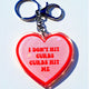 I Don't Hit Curbs Curbs Hit Me Holographic Heart Keychain