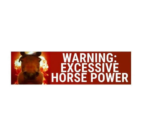 WARNING: Excessive Horsepower Bumper Sticker