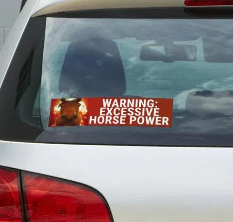 WARNING: Excessive Horsepower Bumper Sticker
