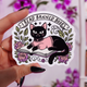 I Read Banned Books Sticker – Black Cat Reading Vinyl Decal – Feminist Book Lover Waterproof