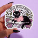 I Read Banned Books Sticker – Black Cat Reading Vinyl Decal – Feminist Book Lover Waterproof