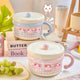 Kawaii Pastel Gingham Ramen Bowl With Lid